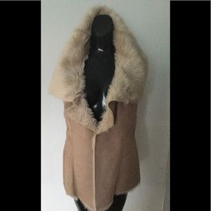 Lauren Ralph Lauren Petite Suede and Fur Vest